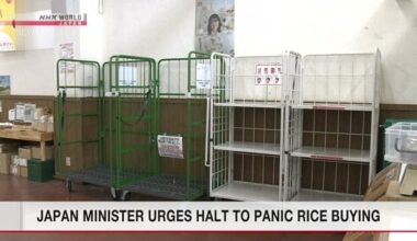 Japan minister urges halt to panic rice buying