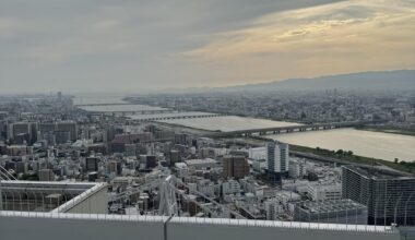 Osaka Skyline from Kuchu Teien Observatory