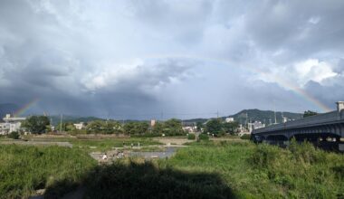 Full rainbow over Kamogawa