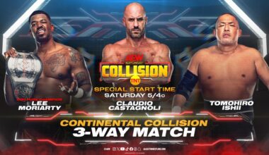 Continental 3-Way with Tomohiro Ishii, Claudio Castagnoli and Lee Moriarty set for AEW Collision tomorrow night