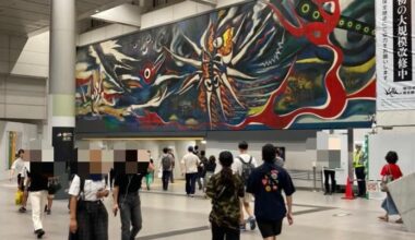 Taro Okamoto Painting Shibuya Station , Circa October 2023