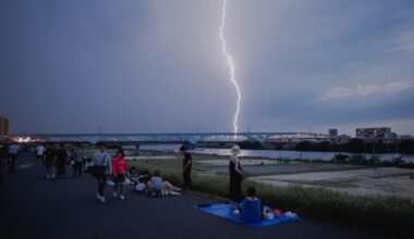 Photo of a thunder from last nights canceled Adachi Festival