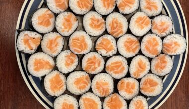 Salmon belly rolls