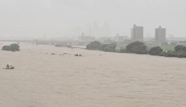 The Tama river earlier today