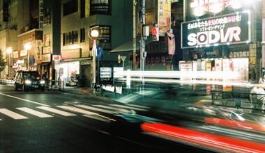 Shinjuku City Tokyo at night, shot on film