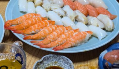 Obon dinner today in Japan, made by my father in law, he's a sushi chef.