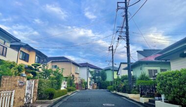 Cozy residential road in the Yokohama suburb of Konandai.