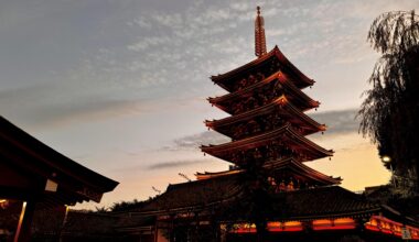 Senso-ji at sunset yesterday.