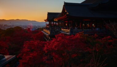 The autumn sunset at Kiyomizu-dera Temple, Kyoto. Another favourite image of mine from my trip to Japan.