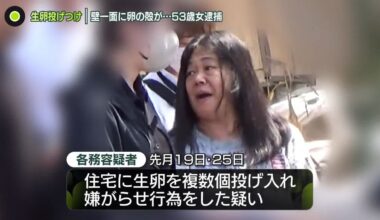 Gifu woman accused of egging neighbor's house from long tamago