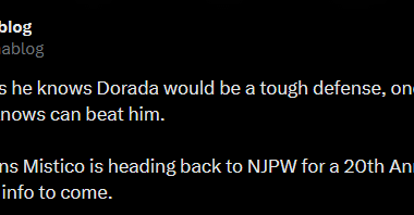 Mistico is heading back to NJPW for a 20th Anniversary tour