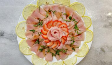 Swordfish carpaccio and sashimi