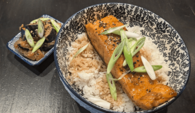 Teriyaki Salmon with some marinated eggplant