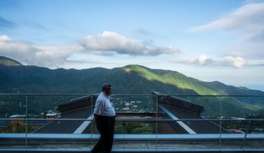 The hills of Hakone from Sounzan