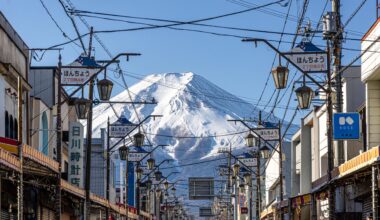 FujiSan view from  Shimoyoshida Information Centre [OC]