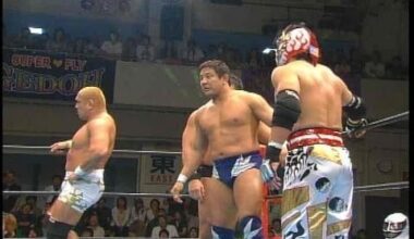 Team NJPW (Hiroshi Tanahashi, Shinsuke Nakamura, Hiroyoshi Tenzan, and Osamu Nishimura) vs Team JAPAN (Kazuyuki Fujita, Yuji Nagata, Kendo Kashin, and Manabu Nakanishi) (w/Kotetsu Yamamoto): New Japan Pro Wrestling - NJPW Best of the Super Junior XII, June 19, 2005