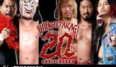 [G1 Spoilers] Card set for Shingo Takagi’s 20th Anniversary show on 9/7