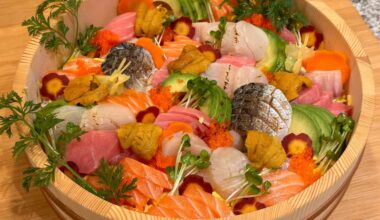 Chirashi bowl I made for my wife.