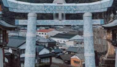 Porcelain torii gate at Tozan shrine, Saga