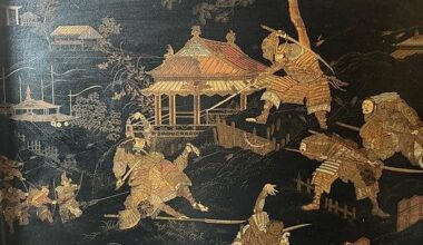 Japanese lacquer tray scene