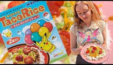 Trying Pikachu Taco Rice from the Okinawa Pokemon center