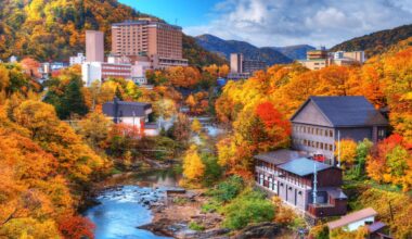 Hot Spring town in Hokkaido