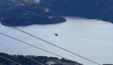 Lake Ashi as seen from the top of Komagatake Ropeway