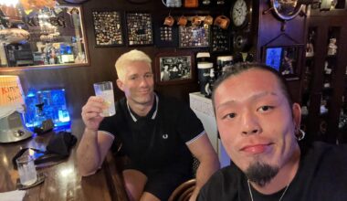 Fujita went out drinking with his father last night