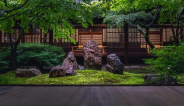 Zen Garden in Kyoto on a Rainy Day