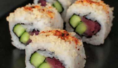 What is the red stuff on top of spicy rolls?