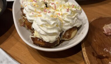 Cream cheese takoyaki at an izakaya