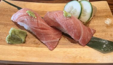 Toro nigiri with fresh ground wasabi