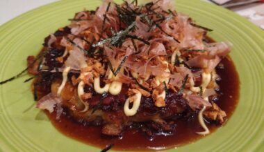 Homemade Okonomiyaki. Turned out quite well for first time making it. Quite flavorful.