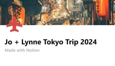 Putting finishing touches on a 12 day Tokyo Trip this November + Travel planning process