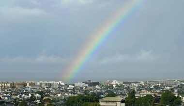 Rainbow 🌈 over Enoshima.