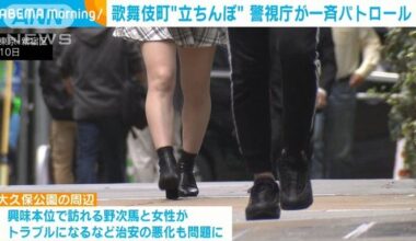 Tokyo police conducting patrols in Kabukicho to raise caution about prostitution