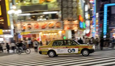 Shibuya. Taxi model discontinued in 2018. Taken with iPhone 12 Pro Max