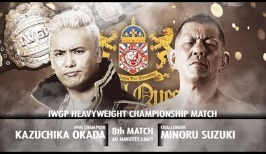 Kazuchika Okada vs Minoru Suzuki: IWGP Heavyweight Championship match, New Japan Pro Wrestling - NJPW Royal Quest, August 31, 2019